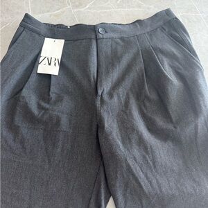Zara Charcoal Pleated Pants